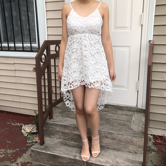 LAST 1: NEW White V-neck High Low Dress - Picture 8 of 8